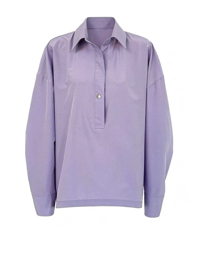 Elegant Loose Button Blouse Hover Image