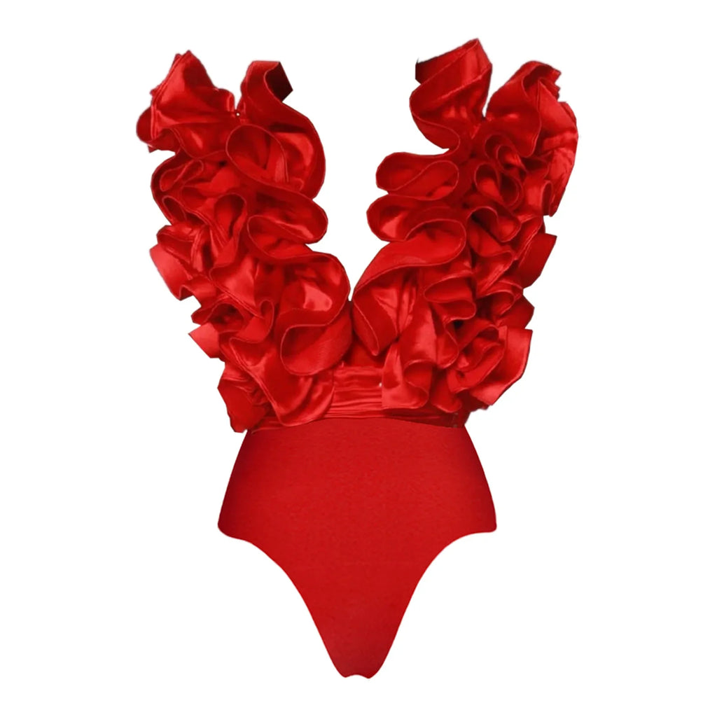 Fierce Ruffled Low-Waist Bikini Set