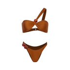 Radiant Knotted Asymmetric Bikini Set
