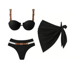 Audacious Denim Strappy Bikini Set