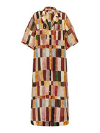 Wanderlust Plaid Linen Maxi Dress