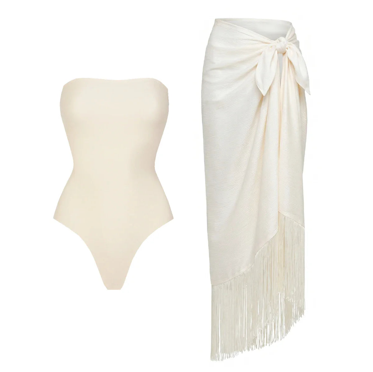 Radiant Strapless Solid Swimsuit Set