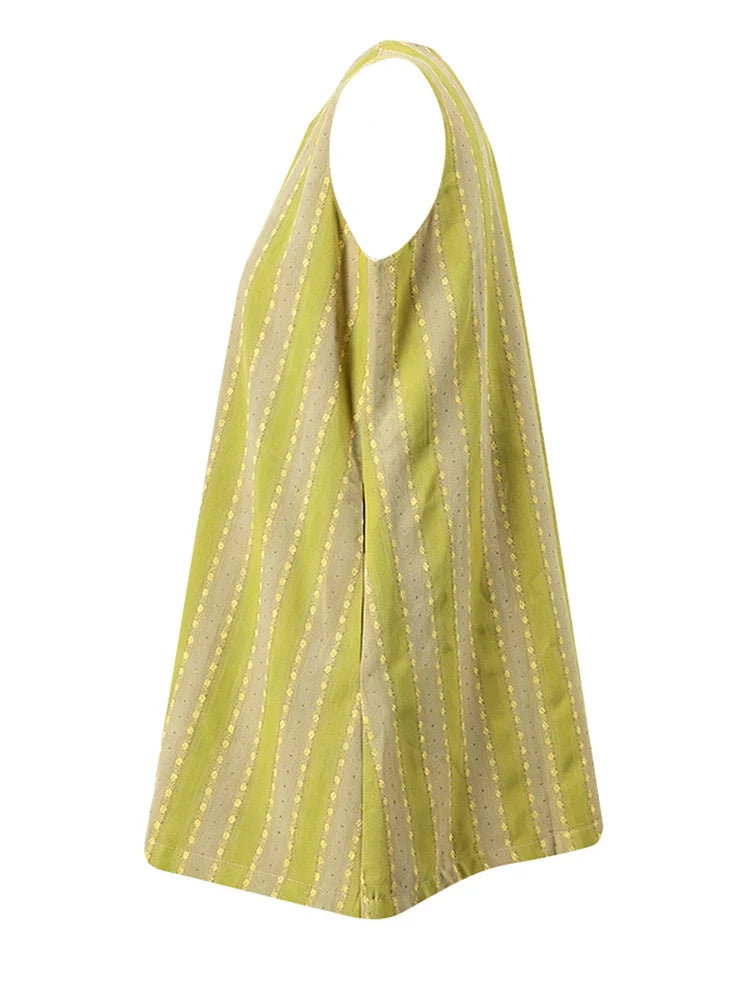 Vibrant Striped Mini Vest Dress