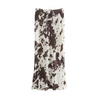 Untamed Printed Satin Midi Skirt