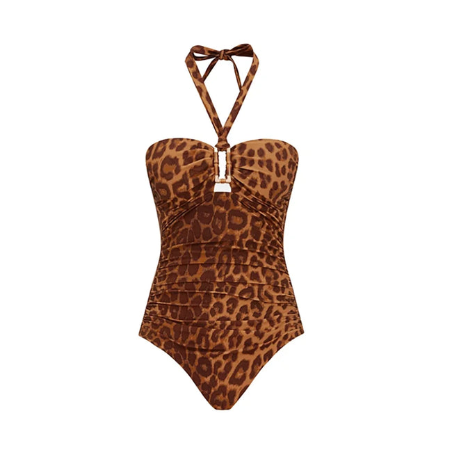 Fierce Leopard Retro One-Piece Hover Image