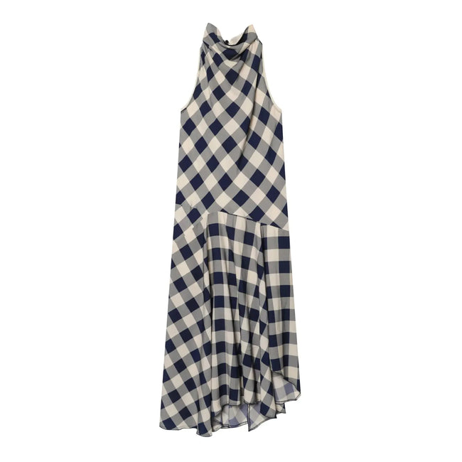 Ethereal Plaid Halter Midi Dress Hover Image