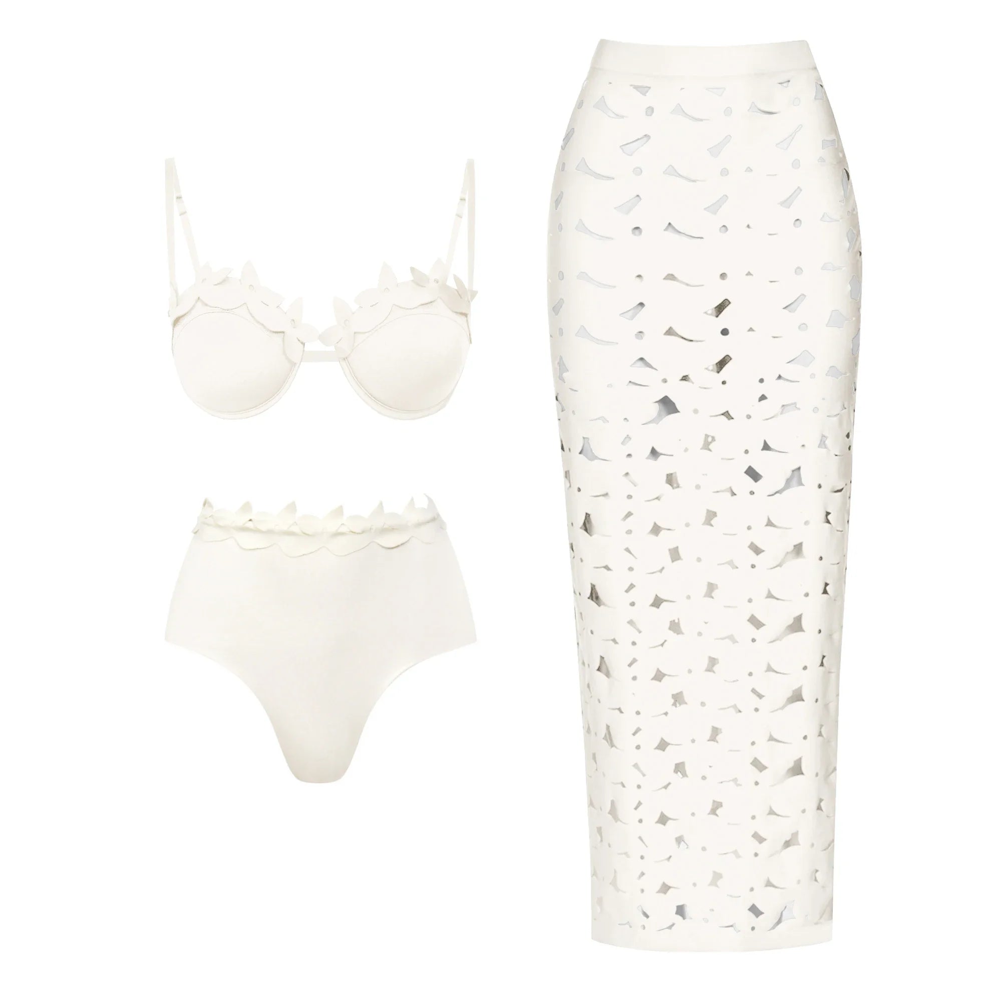 Radiant Floral Ruffle Bikini Set