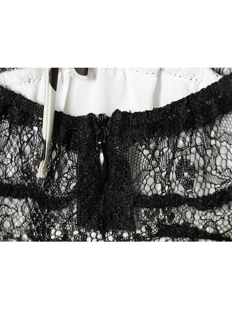 Radiant Lace Polka Dot Maxi Dress