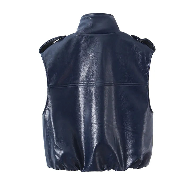 Daring Faux Leather Two-Piece Set