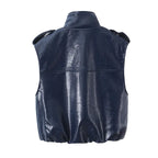 Daring Faux Leather Two-Piece Set