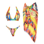 Vibrant Printed Tie-Front Bikini Set
