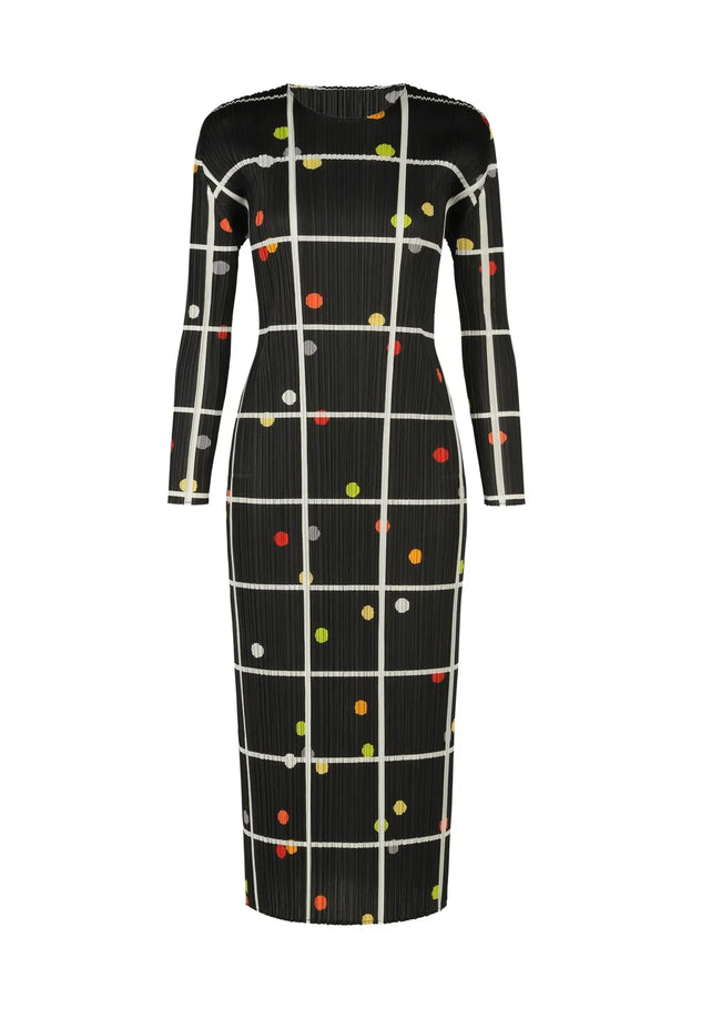 Vibrant Plaid Pleated Maxi Dress Hover Image