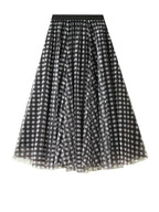 Grounded Plaid Mesh A-Line Skirt