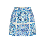 Divine Blue Tile Print Swimsuit