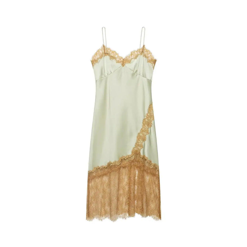 Worthy Satin Lace Slip Dress