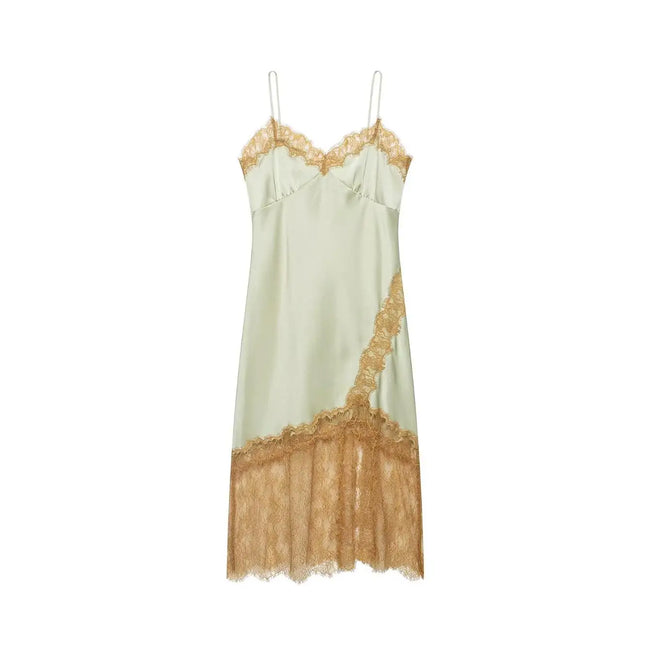 Worthy Satin Lace Slip Dress Hover Image