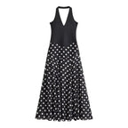 Free Spirit Polka Dot Halter Maxi Dress