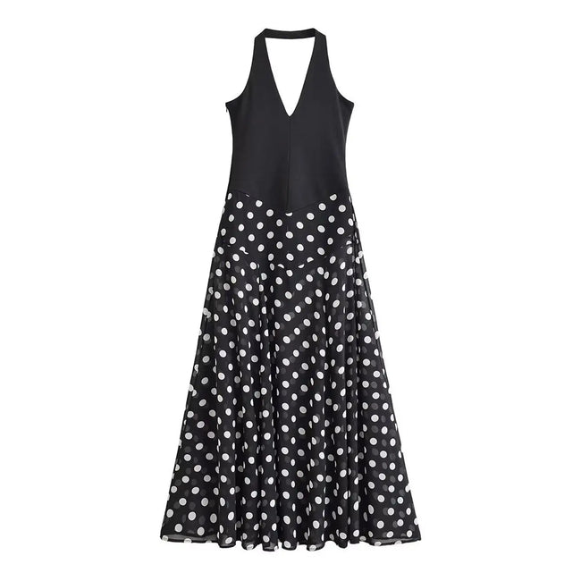 Free Spirit Polka Dot Halter Maxi Dress Hover Image