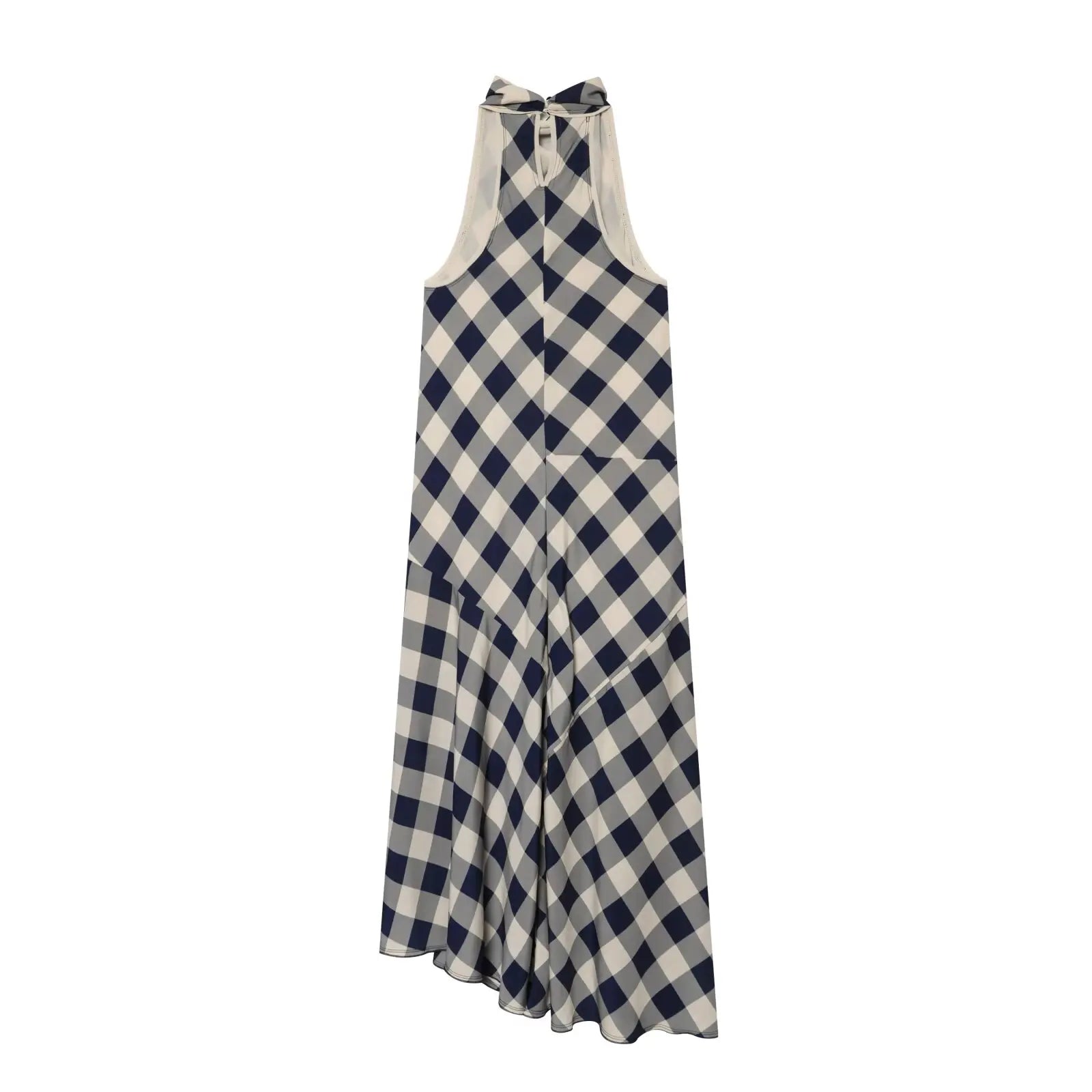 Ethereal Plaid Halter Midi Dress