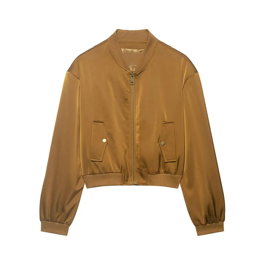 Confident Cropped Bomber Jacket