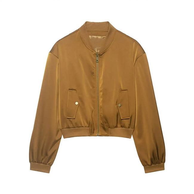 Confident Cropped Bomber Jacket Hover Image