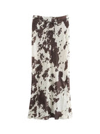 Untamed Printed Satin Midi Skirt