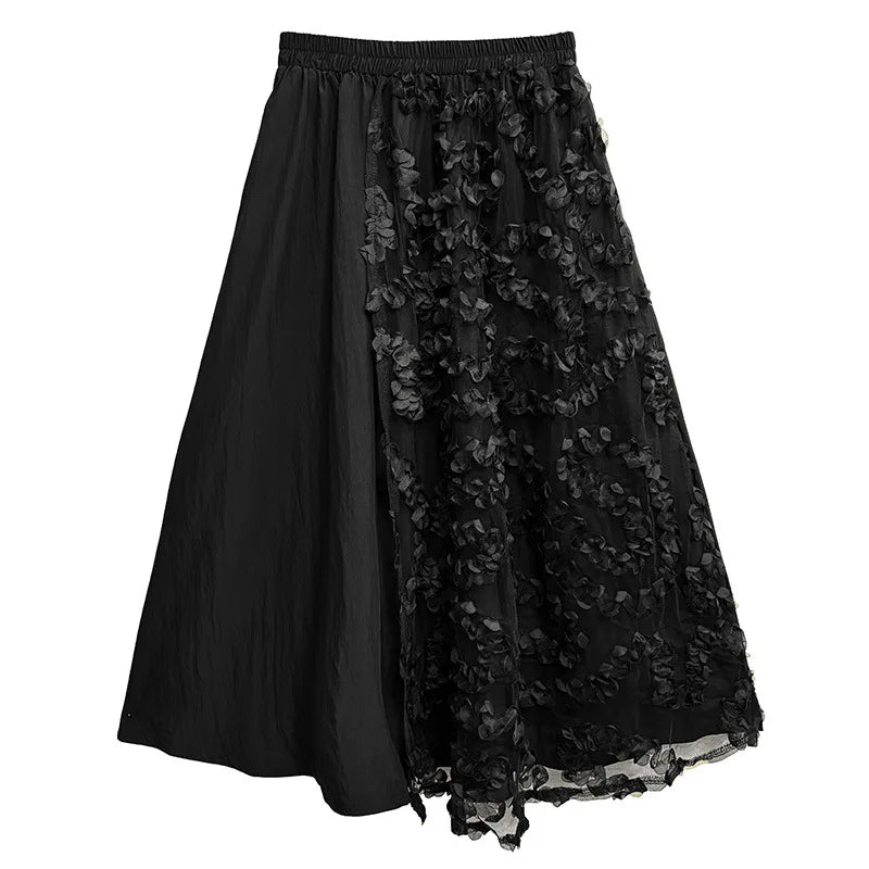 Audacious Black Mesh Skirt Set