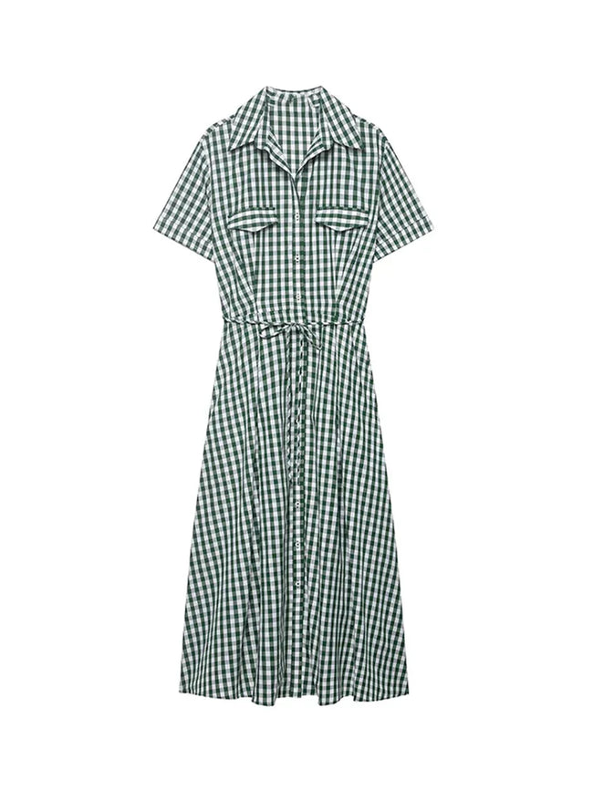 Limitless Plaid Midi Shirt Dress Hover Image