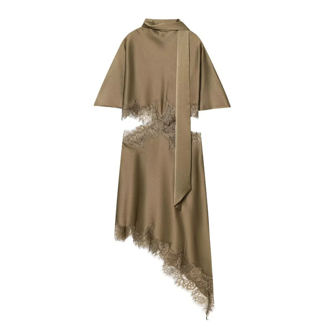 Audacious Scarf Collar Mini Dress Hover Image