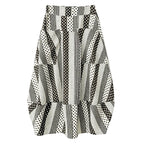 Unique Dot Striped A-Line Skirt