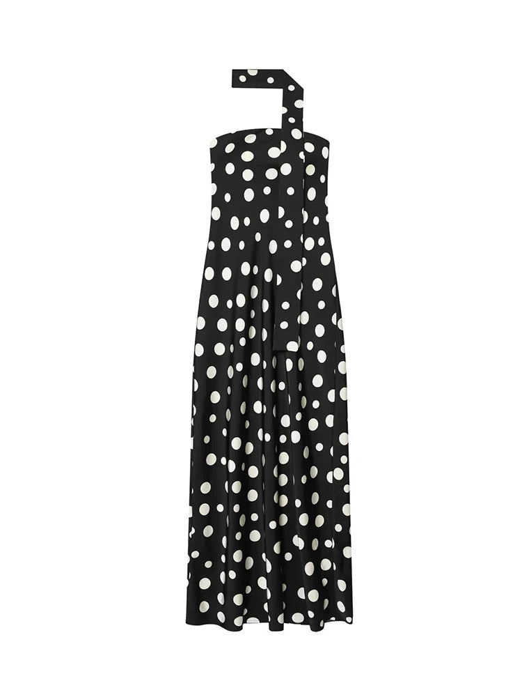 Elegant Polka Dot Maxi Dress