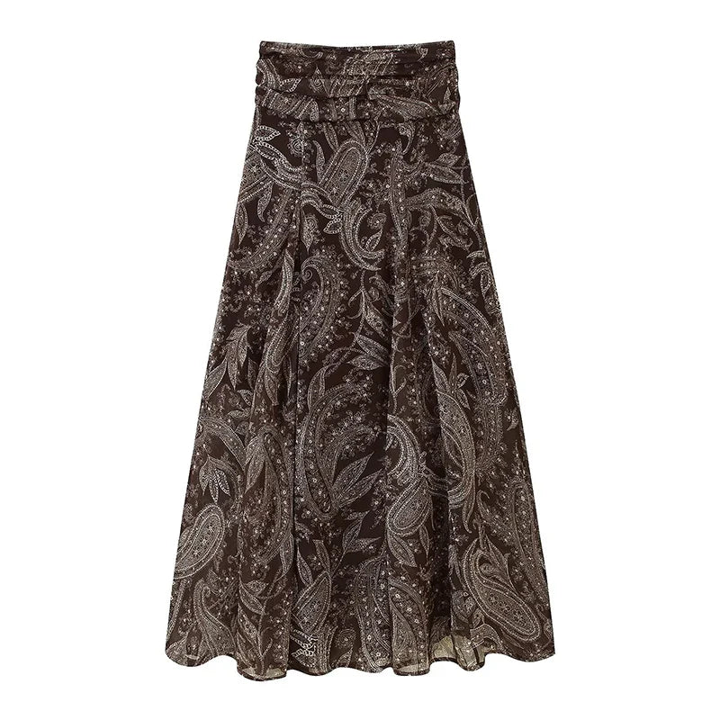Wanderlust Vintage Printed Maxi Skirt