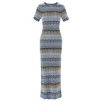 Vibrant Striped Knit Maxi Dress
