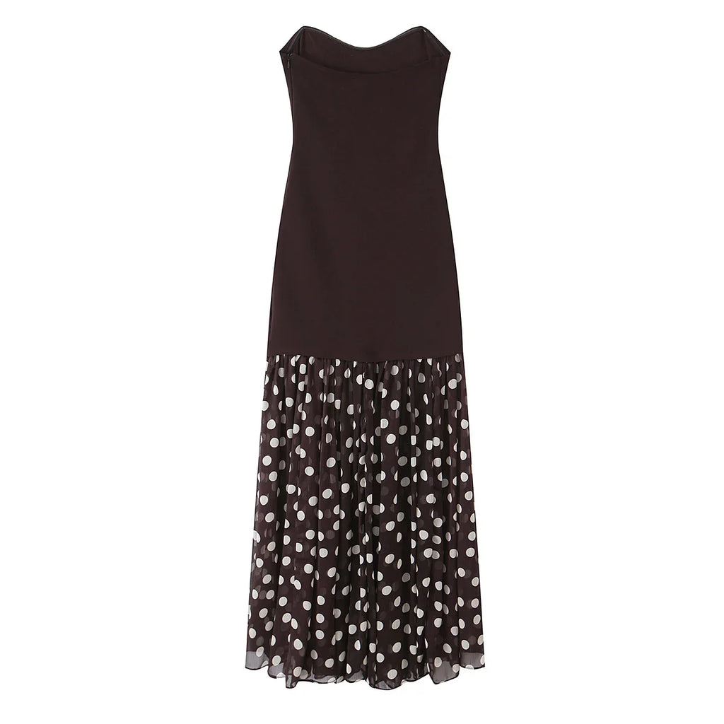 Radiant Polka Dot Pleated Maxi Dress