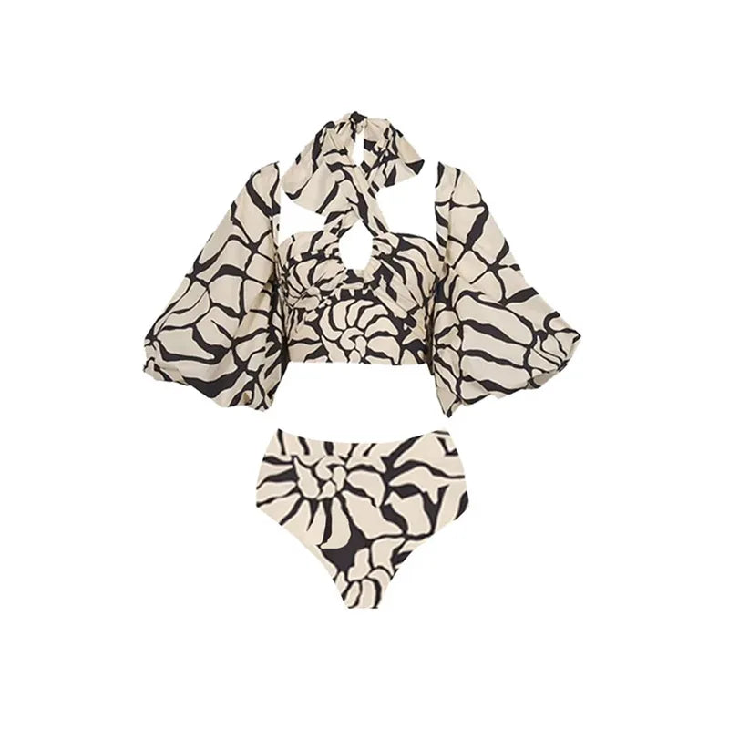 Free Spirit Patterned Long-Sleeve One-Piece