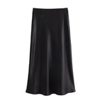 Refined Silk Midi Skirt