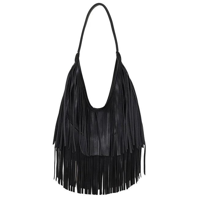 Untamed Leather Fringe Shoulder Bag Hover Image