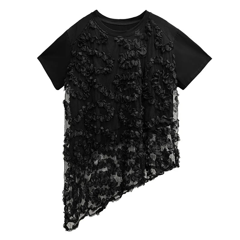 Audacious Black Mesh Skirt Set