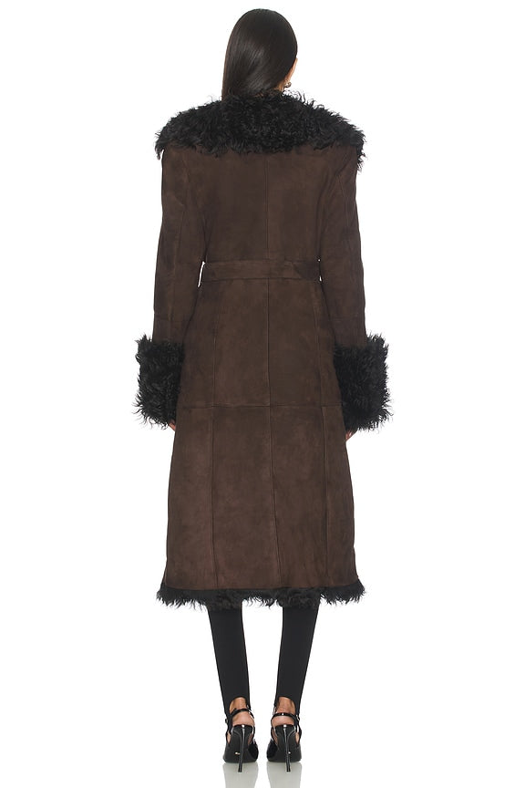 Daphne Shearling Suede Coat