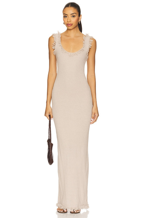 SNDYS Skyler Maxi Dress in Taupe
