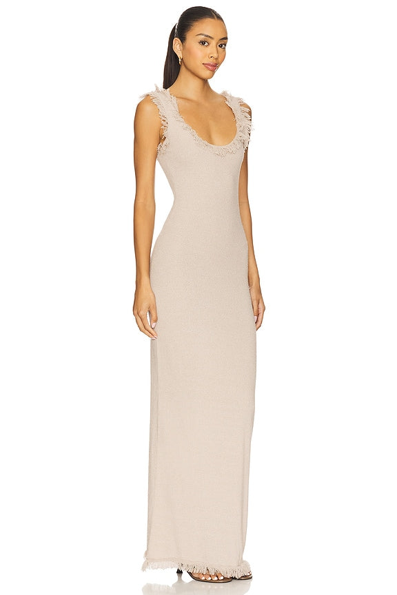 SNDYS Skyler Maxi Dress in Taupe