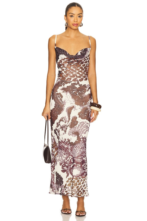 SNDYS x REVOLVE Skin Maxi Dress in Snake Skin