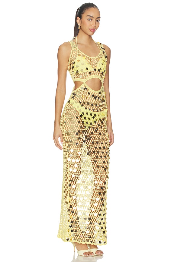 Elena Maxi Dress in Baby Yellow