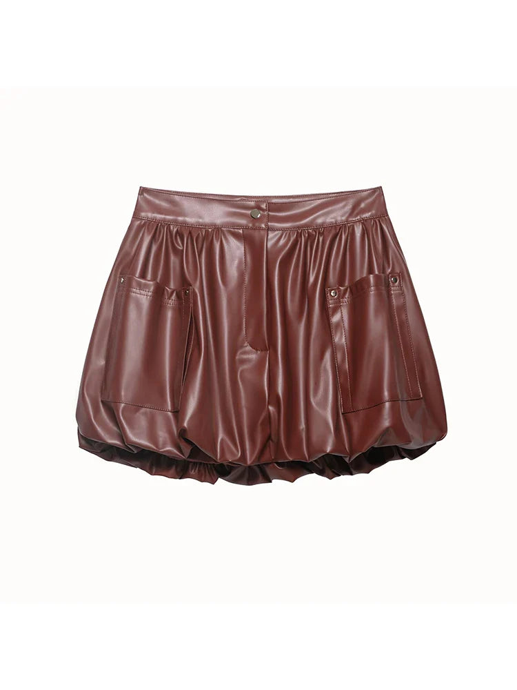 Audacious Faux Leather Two-Piece Set