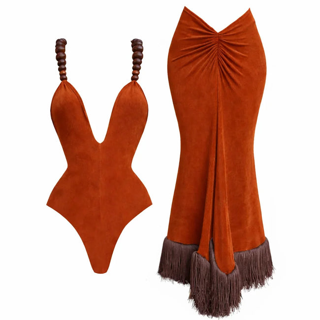 Free Spirit Beaded Fringe Bikini Set Hover Image