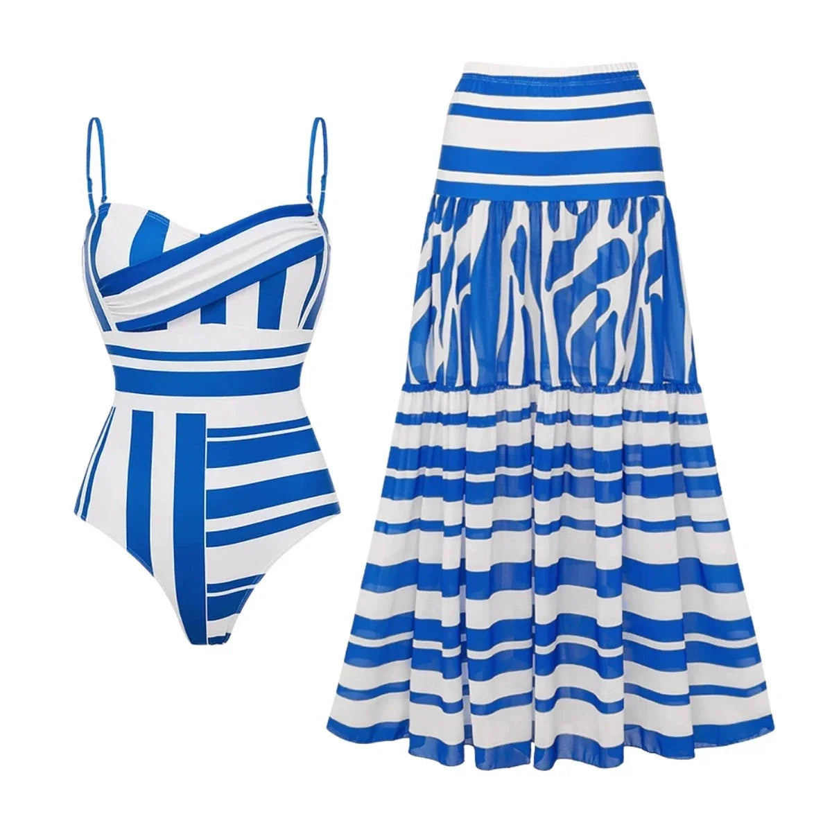 Wanderlust Striped Printed Bikini Set