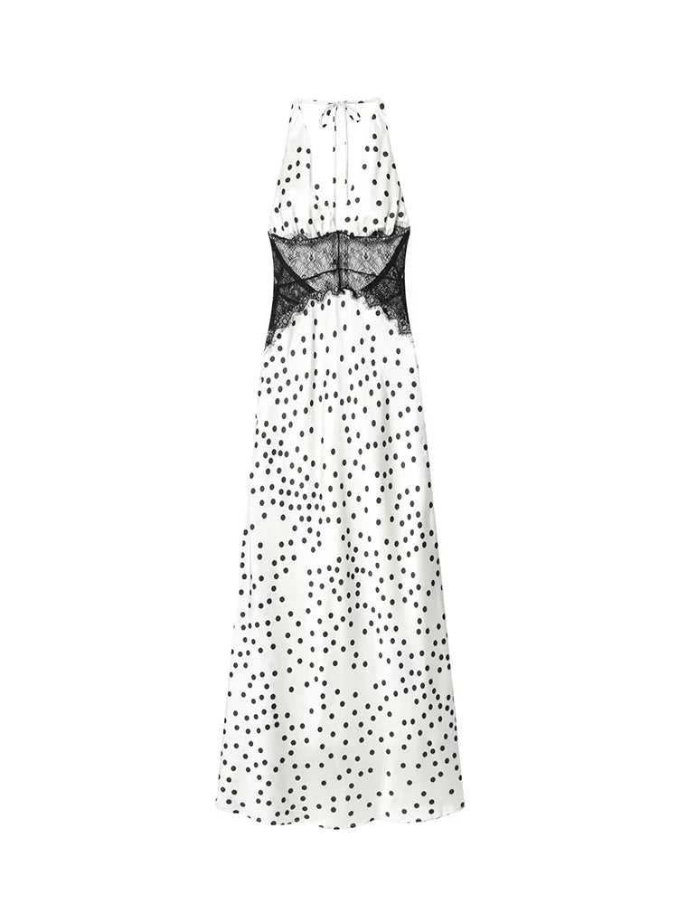 Radiant Lace Polka Dot Maxi Dress