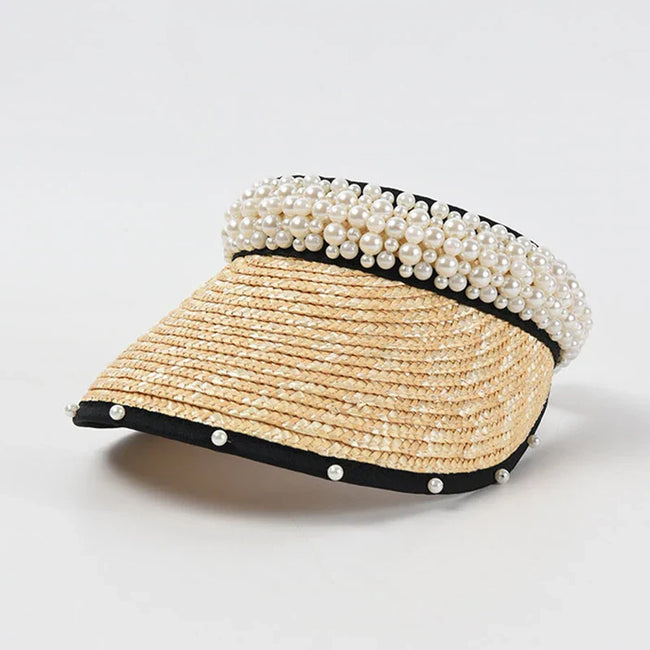 Radiant Pearl Straw Sun Hat Hover Image