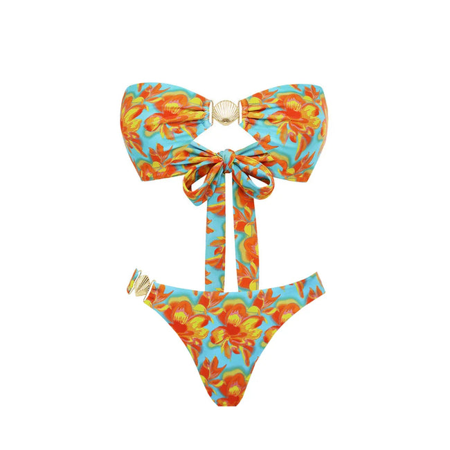 Vibrant Bow High Waist Bikini Set Hover Image