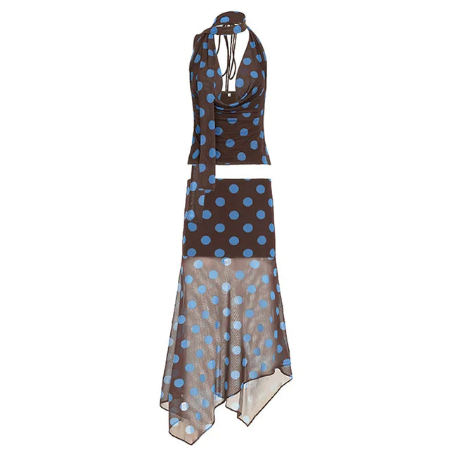 Free Spirit Polka Dot Halter Two-Piece Set Hover Image